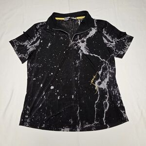 Jamie Sadock Black and White Abstract Polo